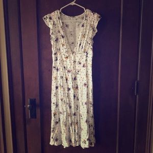 White button up floral dress